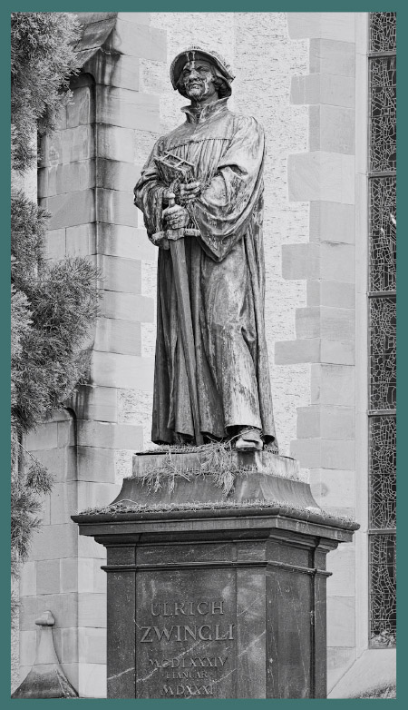 Monumento à Ulrico Zuínglio em Zurique, Suíça.