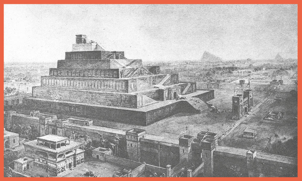 Ilustração da antiga Babilônia e o templo de Bel. Foto: Wikipedia, William Simpson (1823—1899).